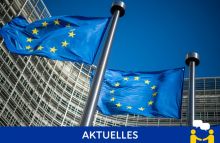 Flaggen der Europäischen Union wehen im Wind vor dem Berlaymont-Gebäude in Brüssel, dem Sitz der Europäischen Kommission. Unter dieser Rubrik "Aktuelles