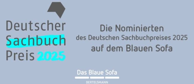 Deutscher Sachbuchpreis 2025: Autor:innen der nominierten Titel auf dem Blauen Sofa / Weiterer Text über ots und www.presseportal.de/nr/7842 / Die Verwendung dieses Bildes für redaktionelle Zwecke ist unter Beachtung aller mitgeteilten Nutzungsbedingungen zulässig und dann auch honorarfrei. Veröffentlichung ausschließlich mit Bildrechte-Hinweis.