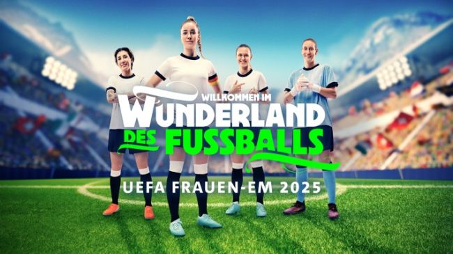 Die UEFA Frauen-EM 2025 in der ARD - Keyvisual - © ARD / Verwendung gemäß der AGB im engen inhaltlichen, redaktionellen Zusammenhang mit genannter ARD-Sendung und bei Nennung "Bild: ARD